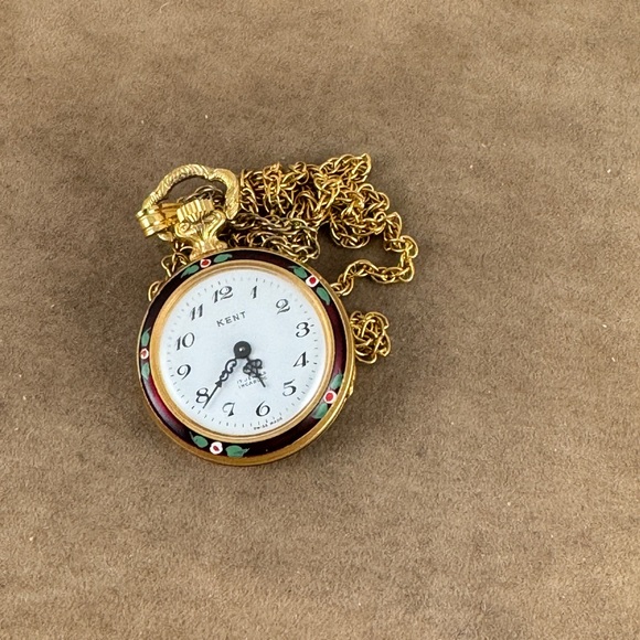 Kent Swiss Pendant Watch with 28 inch Necklace 17 Jewels Hand Wind - Picture 4 of 8